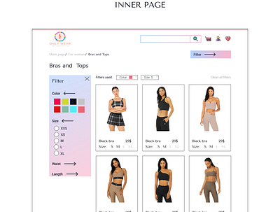 Inner page design e commerce figma landing ui