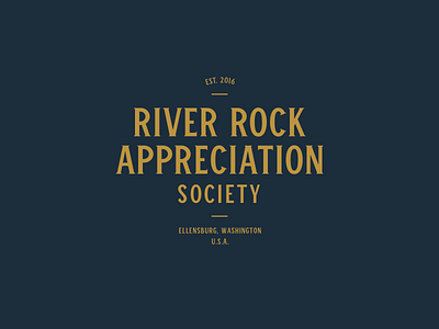 River Rock Appreciation Society design logo river rock typogaphy