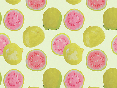 Bearfruit Guava Pattern branding candy design fruit guava hand drawn packaging pattern pattern design tropical yellow