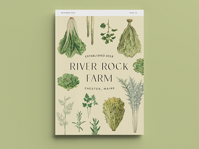 River Rock Farm Catalog botanic botanical art botanical illustration branding catalog design farm farm to table logos natural packaging rural typogaphy vegetables