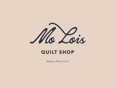 Mo Lois Quilt Shop brand design branding design identity illinois logo logo design quilt quilting shop typogaphy