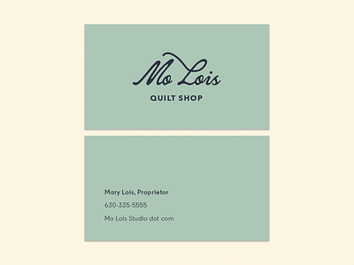Mo Lois Quilt Shop branding design identity identity design illinois logo logo design mint quilt quilter quilting script shop small business stitching typogaphy