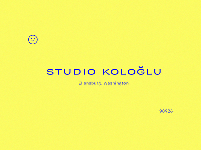 Studio Kologlu branding design ellensburg happy happy face identity logo logo design neon smile smiley face studio turkish typogaphy washington yellow