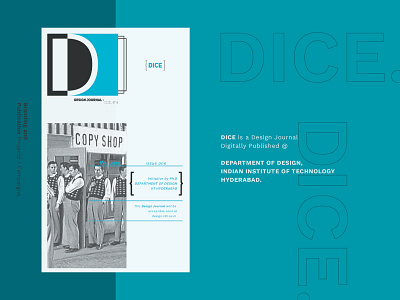 DICE - Journal of Design, IIT Hyderabad branding cover design graphic identity journal publication