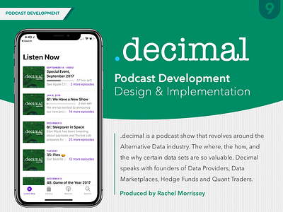 .decimal Podcast branding design itunes logo podcast promotional design spotify typography