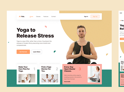 Yola Yoga Landing Page app branding design graphic design illustration logo typography ui ux vector