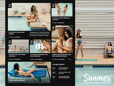 Sunmer — Creative Blog black design menu modern navigation pink site theme ui ux web webdesign