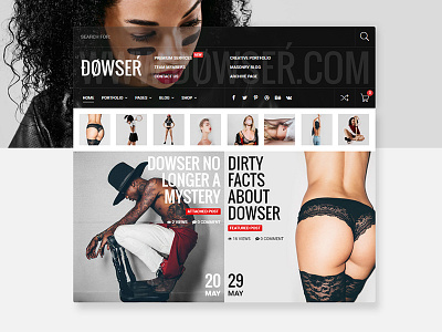 Dowser — Creative Blog black design menu modern navigation site theme ui ux web webdesign website