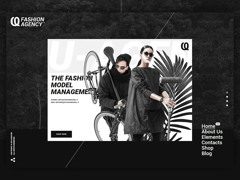 U — Fashion Agency animation black design fashion site slide theme ui ux web webdesign website