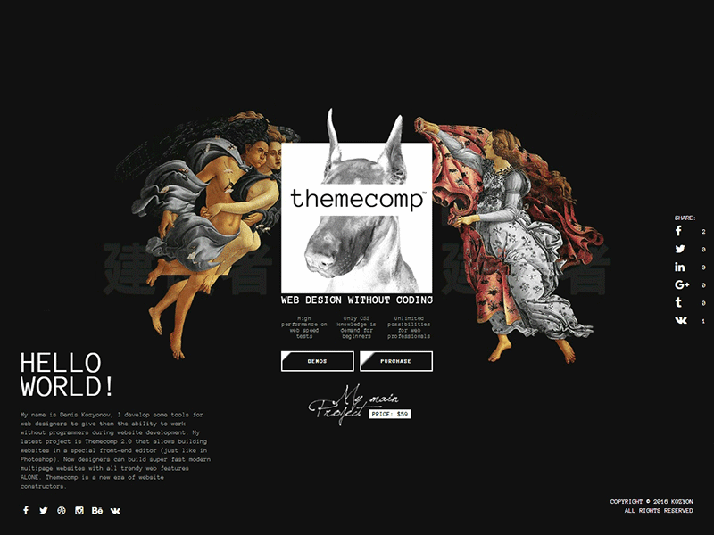 Themecomp™ — Website Constructor animation black css design glitch site slide ui ux web webdesign website