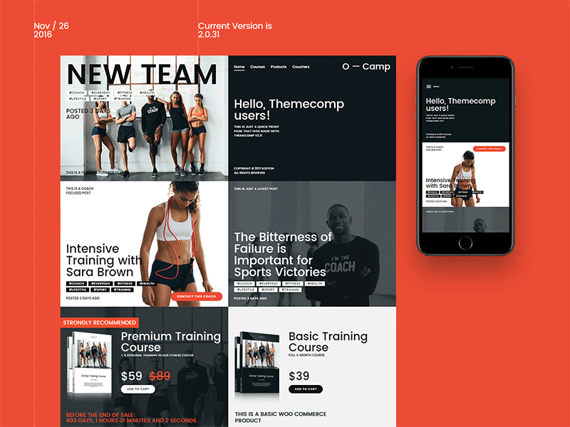 Themecomp — Website Constructor builder constructor css design site sport themecomp ui ux web webdesign website