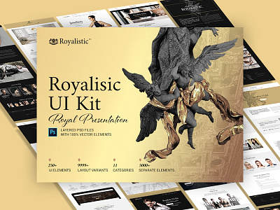 Royalisic UI Kit — Luxury Presentation gold imperial kit layout lux luxury premium presentation royal ui web design website