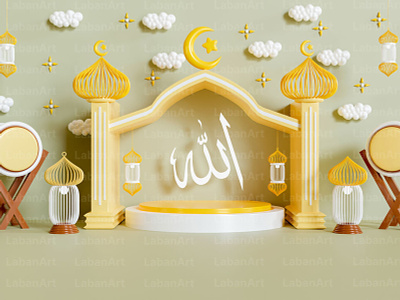 Islamic ramadan background 3d background graphic design islamic ramadan