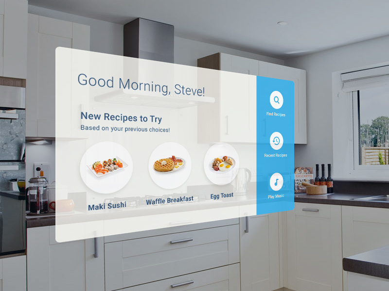 Augmented Reality Kitchen App design spatial ui 3d mixed virtual reality augmented