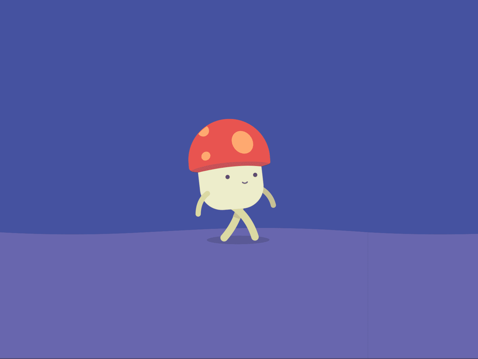 Mushroom Walk Cycle 2d art 2danimation alien flatillustration game art minimal mobile game mushroom mushrooms