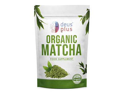 Organic Matcha Powder Pouch design graphic design label design pouch design