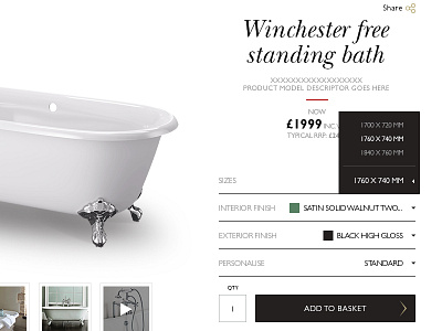 C.P. Hart Product Page bathroom ecommerce luxury premium tiles ui