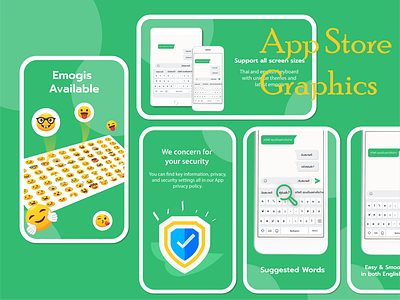 AppStore & GooglePlay Screenshots (Keyboard) app store graphics app store screenshots application design graphic design screenshots store graphics ui ux