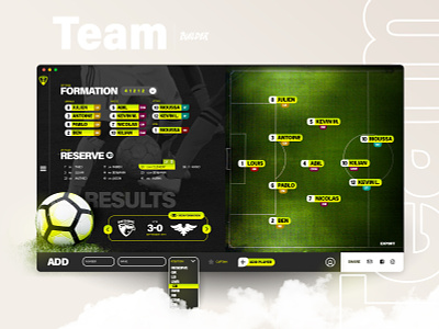 Interface Manager - Sport Web App app application black composition dashboard design football formation interface management soccer sport stats team template ui ux web