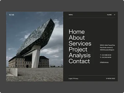 Nove - Website concept navigation design ui