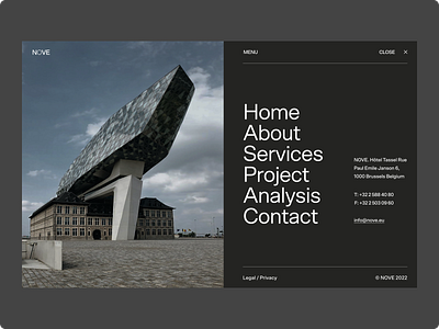 Nove - Website concept navigation design ui