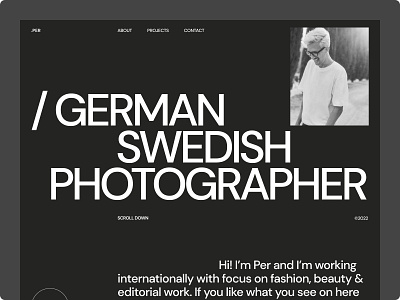 Per — Photographer about design typography ui