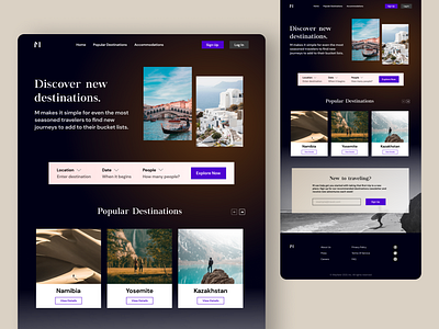 Travel Landing Page site travel ui website