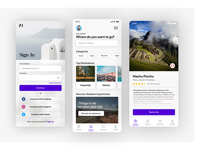 Travel App Design app design mobile travel ui