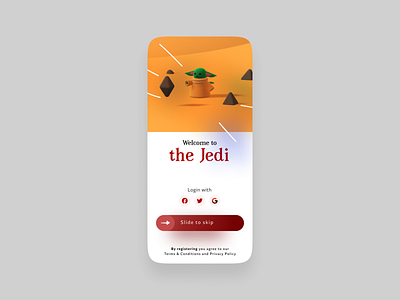 Jedi Login Screen app design login mobile signup ui uiux ux