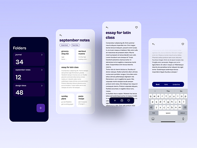 Secure Notes App Concept app design mobile ui