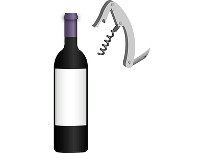 Wine & Cork Screw adobe illustrator