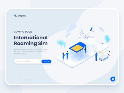 International Roaming Sim Card. Coming Soon Page coming soon communication illustraion interface isometric phone roaming sim card web design website website design