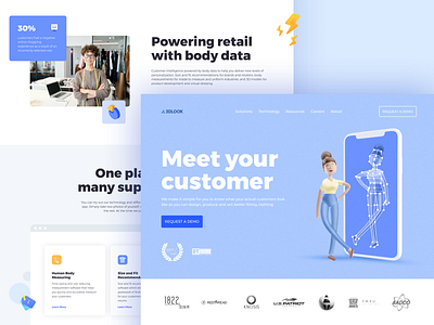 Human body 3d scanning platform 3d 3dillustration body human body illustraion landing page