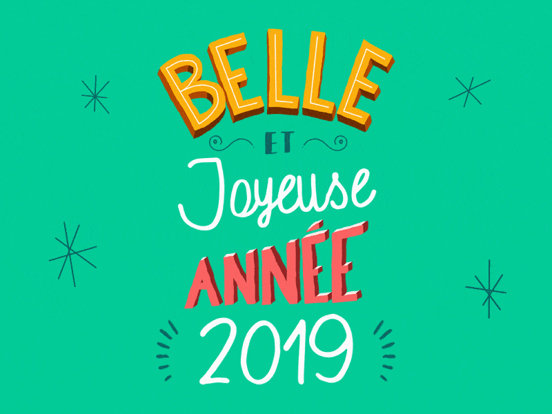 Happy new year ! animation lettering new year 2019 unow