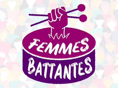 Les femmes battantes activism feminism logo percussion