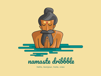 Namaste Dribble debut illustration india monk peace vidhitsaa