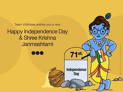 Vidhitsaa Independence Day & Janmashtami 2017 illustration independence india janmashtami krishna vidhitsaa