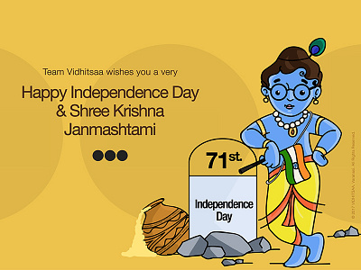 Vidhitsaa Independence Day & Janmashtami 2017 illustration independence india janmashtami krishna vidhitsaa