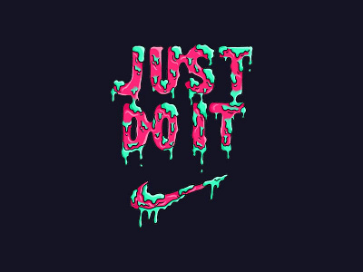 JUST DO IT *zombie voice* brand food gore illustration just do it lettering nike sport zombie