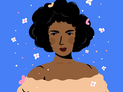 My illustration of Louis Malou Jones black girl bold colours custom art drawing editorial illustration graphic design illustration illustrator portrait