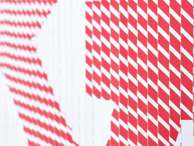 White & Red Detail ampersand craft cut laser lenticular paper