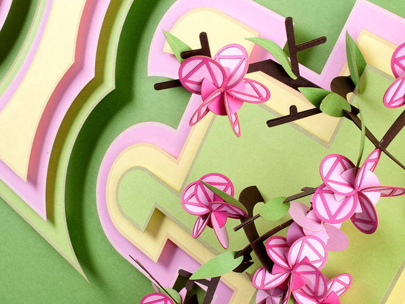 Delaware State Flower, Peach Blossoms french paper flower peach paper craft laser cut paper