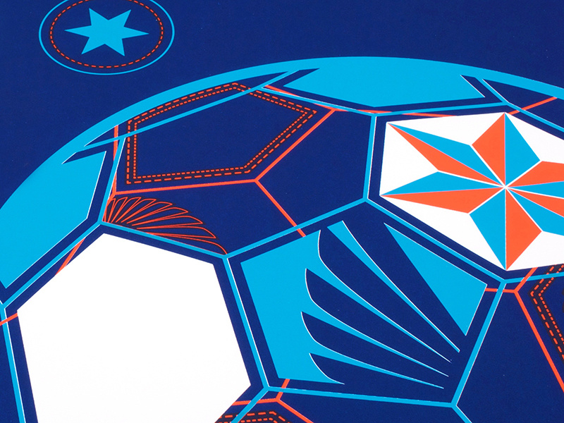 MN United Football Club Poster Detail screenprint wireframe football soccer