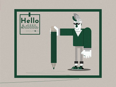 HELLO dribbble character david lynch design dribbble graphic design hello hellodribbble illustration vector