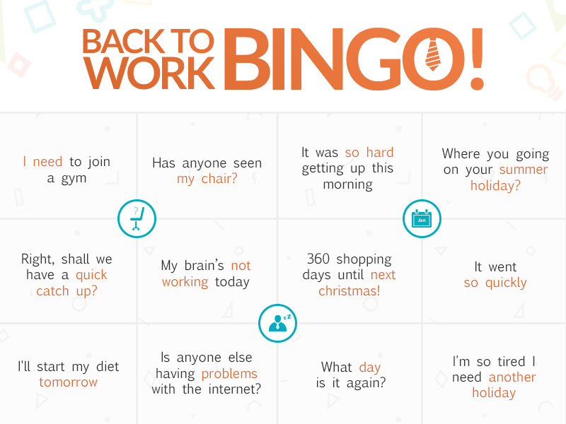 Back to Work Bingo! by Stickyeyes on Dribbble