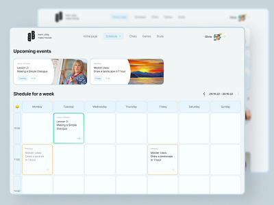 BIGGA·DIGGA — schedule for online school calendar dashboard design manage online school schedule ui uiux web design