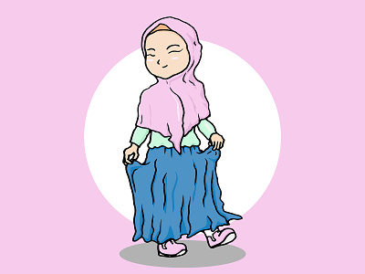 Cute muslimah cute design digital girl graphic design happy hijab illustration muslim muslimah sma teen vector