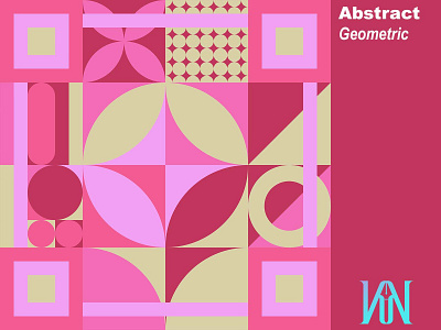 Abstract Geometric abstract art branding design digital geometric gold graphic design illustration pink vector