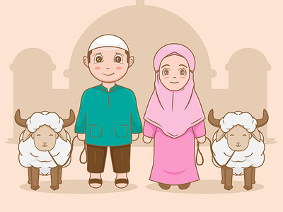 Moslem Couple Eid al-adha