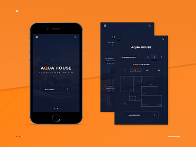 Aqua House artexagency blue clean guidelines minimal mobile prototype ui ux web